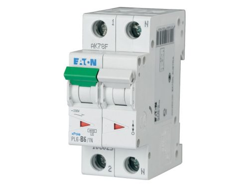 Eaton PL6-C20/1N Kismegszakító, 6kA 1 pólus+nulla 164926