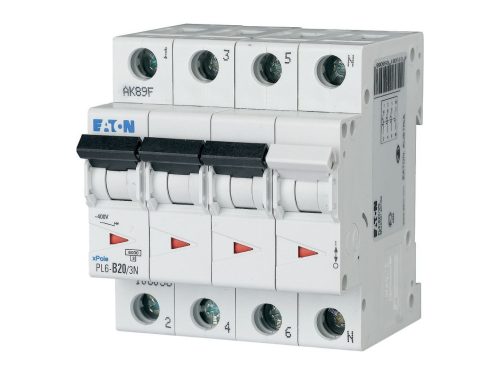 Eaton PL6-C20/3N Kismegszakító, 6kA 3 pólus+nulla 106911