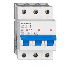 Schrack kismegszakító 3P C 20A, 6kA Amparo AM617320