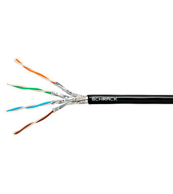 S/FTP kábel Cat.7, 4x2xAWG23/1, 1000Mhz, PE kültéri, fekete
