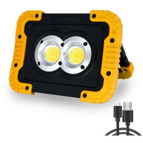   DeLux hordozható LED reflektor, 20W, hidegfehér (6500K), 1000lm, IP54, akkumulátoros, USB