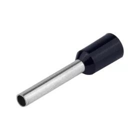   Szigetelt Tracon érvéghüvely, ónozott elektrolitréz, fekete, 6mm2, L=26mm E123