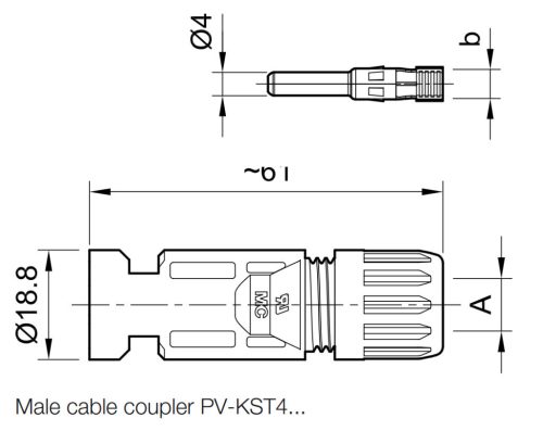MC4 Solar csatlakozó apa