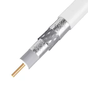 RG-6U (3x árnyékolt) koaxkábel, réz belsővel, fehér