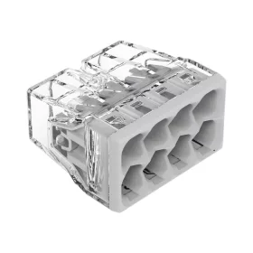   WAGO COMPACT vezeték összekötő 8x0,5-2,5 mm2 tömör vezetékhez, átlátszó házban, világosszürke fedéllel 2273-208