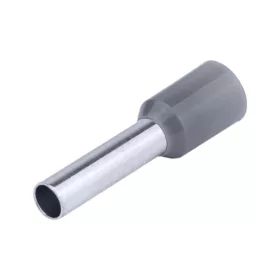   Szigetelt Tracon érvéghüvely, ónozott elektrolitréz, szürke, 4mm2, L=19,5mm E120