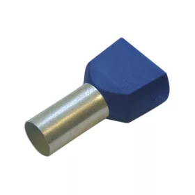   Szigetelt Haupa iker-érvéghüvely, ónozott elektrolitréz, kék, 2x2,5mm2, L=10mm 270792