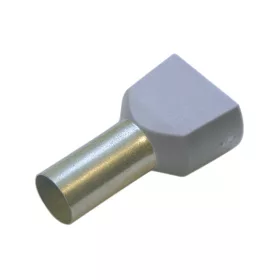  Szigetelt Haupa iker-érvéghüvely, ónozott elektrolitréz, szürke, 2x4mm2, L=12mm 270796