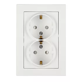   Schrack Visio S55 dupla csatlakozóaljzat, csavaros csatlakozás, fehér EV101313