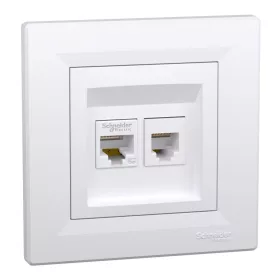   Schneider Asfora RJ45 Cat5e UTP + RJ12 aljzat kerettel, fehér EPH4900121