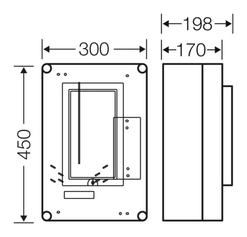 Hensel fogyasztásmérő szekrény 1 és 3 fázisú 1 mérőhelyes modul csoportos mindennapszaki méréshez 63 A-ig, felületre szerelt IP65 HB3000-CS1