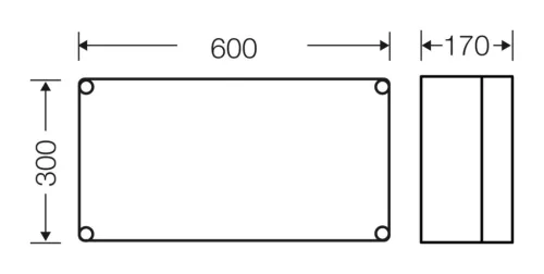 Hensel üres szekrény modul, 4-es, 600x300x170 mm, IP65 Mi 0401-CS