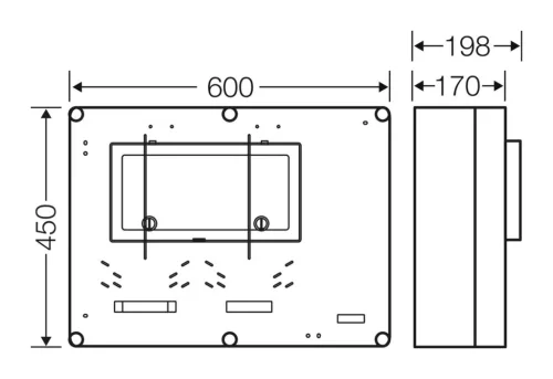 Hensel fogyasztásmérő szekrény, 1 felhasználási helyes M63 A és V32 A csoportos mérés modul, felületre szerelt kivitelben IP65 HB33K0-CS1