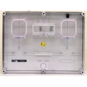   Csatári Plast egy felhasználási helyes M63A és V32A csoportos mérés modul, felületre szerelt kivitelben, alacsony fedéllel, szellőzővel PVT 6045 Á-V Fm-CS-U